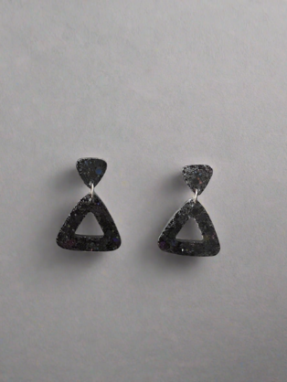 Delta - Eco-resin Glitter Dangle earrings