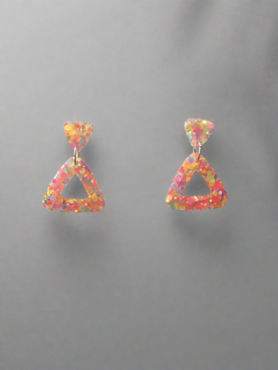 Delta - Eco-resin Glitter Dangle earrings
