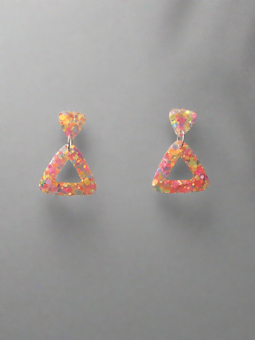 Delta - Eco-resin Glitter Dangle earrings
