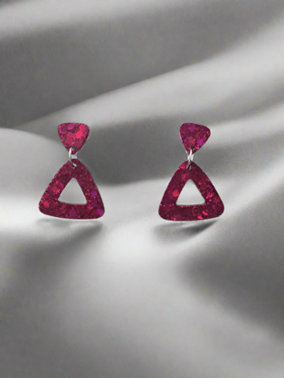 Delta - Eco-resin Glitter Dangle earrings