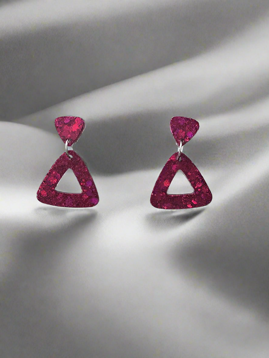 Delta - Eco-resin Glitter Dangle earrings