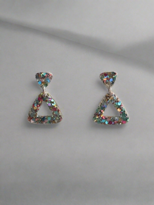 Delta - Eco-resin Glitter Dangle earrings