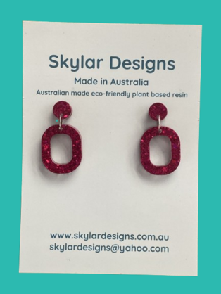 Taylor - Eco-resin Glitter Dangle earrings -