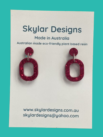 Taylor - Eco-resin Glitter Dangle earrings -