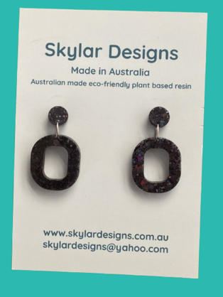 Taylor - Eco-resin Glitter Dangle earrings -