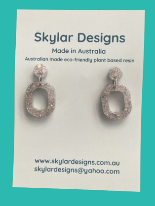 Taylor - Eco-resin Glitter Dangle earrings -