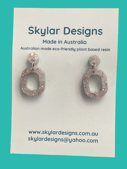 Taylor - Eco-resin Glitter Dangle earrings -
