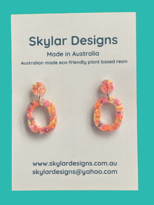 Taylor - Eco-resin Glitter Dangle earrings -