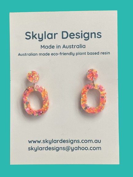 Taylor - Eco-resin Glitter Dangle earrings -