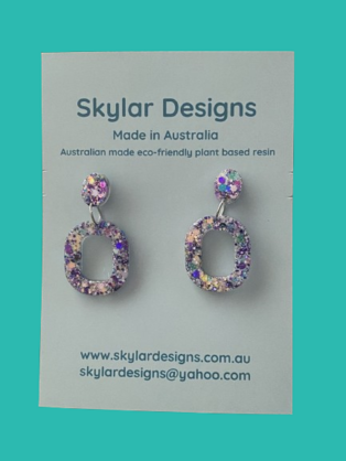 Taylor - Eco-resin Glitter Dangle earrings -