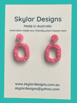 Taylor - Eco-resin Glitter Dangle earrings -