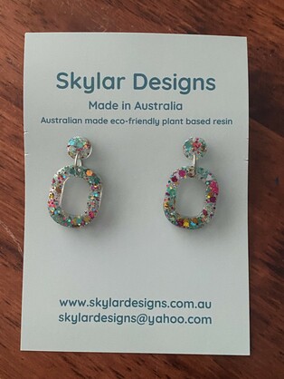 Taylor - Eco-resin Glitter Dangle earrings -