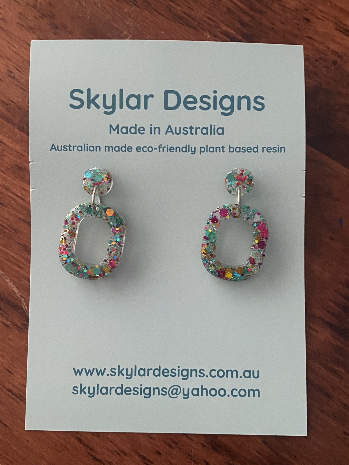 Taylor - Eco-resin Glitter Dangle earrings -
