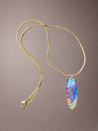 Fluid Art Necklace - Medium Ellipse
