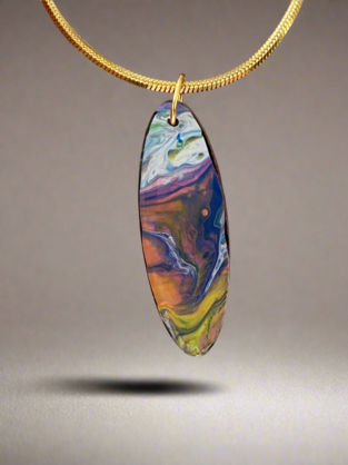 Fluid Art Necklace - Medium Ellipse