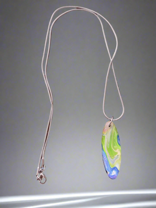 Fluid Art Necklace - Medium Ellipse