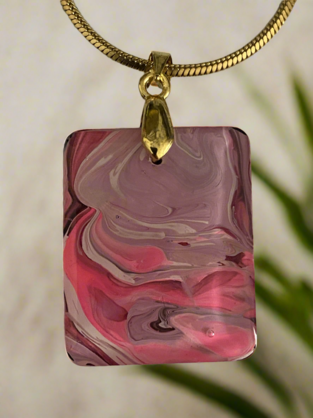 Fluid art pendant - Rectangle