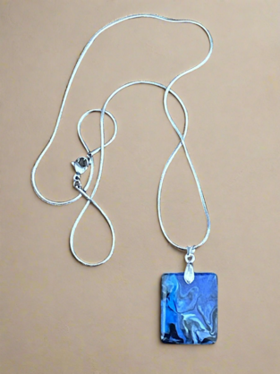 Fluid art pendant - Rectangle
