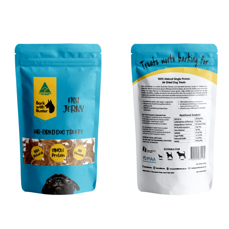 Fish Jerky Dog Treats 100% Natural