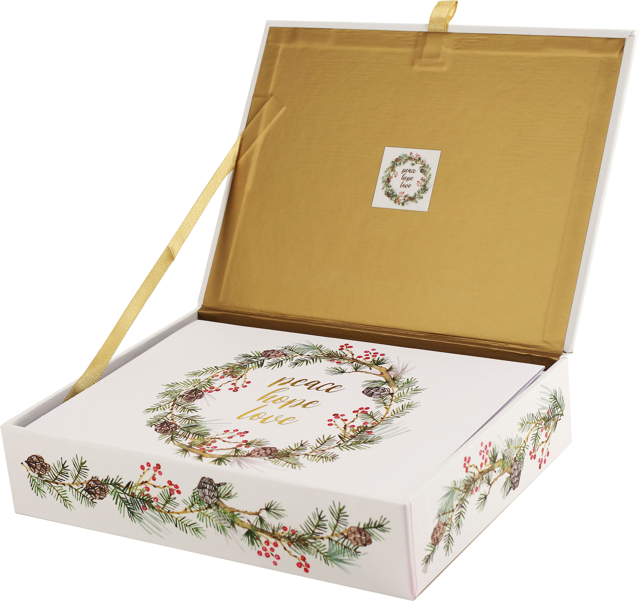 Festive Wreath Deluxe Boxed Holiday Cards