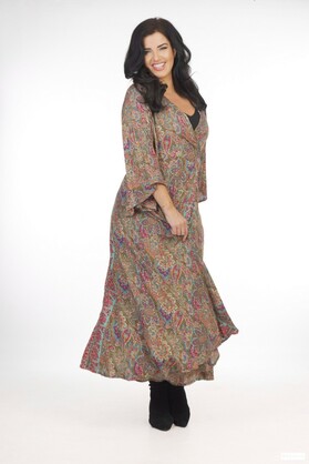 Ombak Designs Silk Wrap Dress Sage