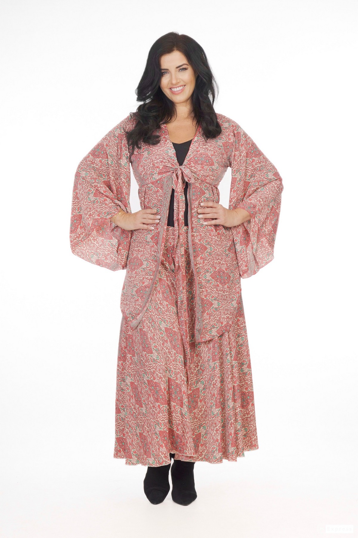 Ombak Designs Silk Umbrella Pants Pink