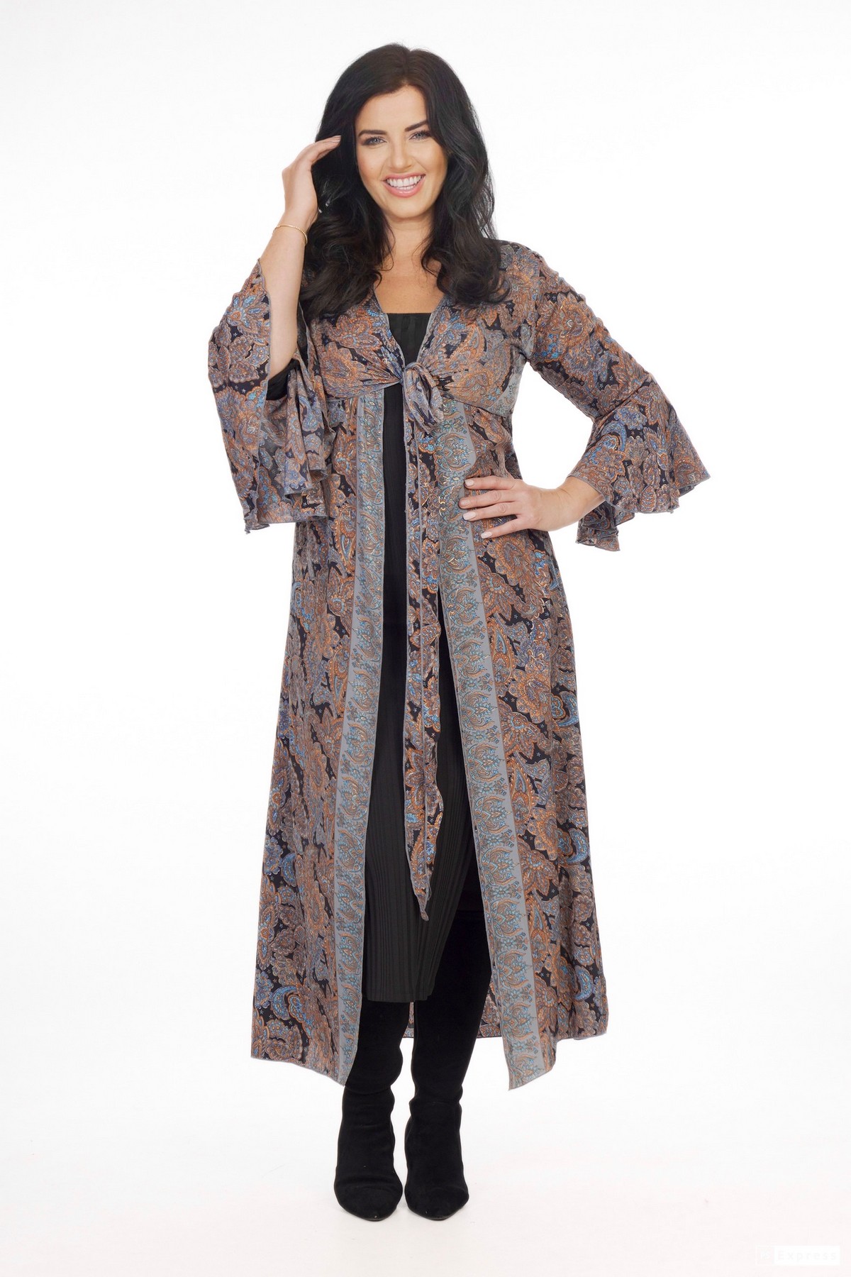 Ombak Designs Long Silk Tp Black/Blue