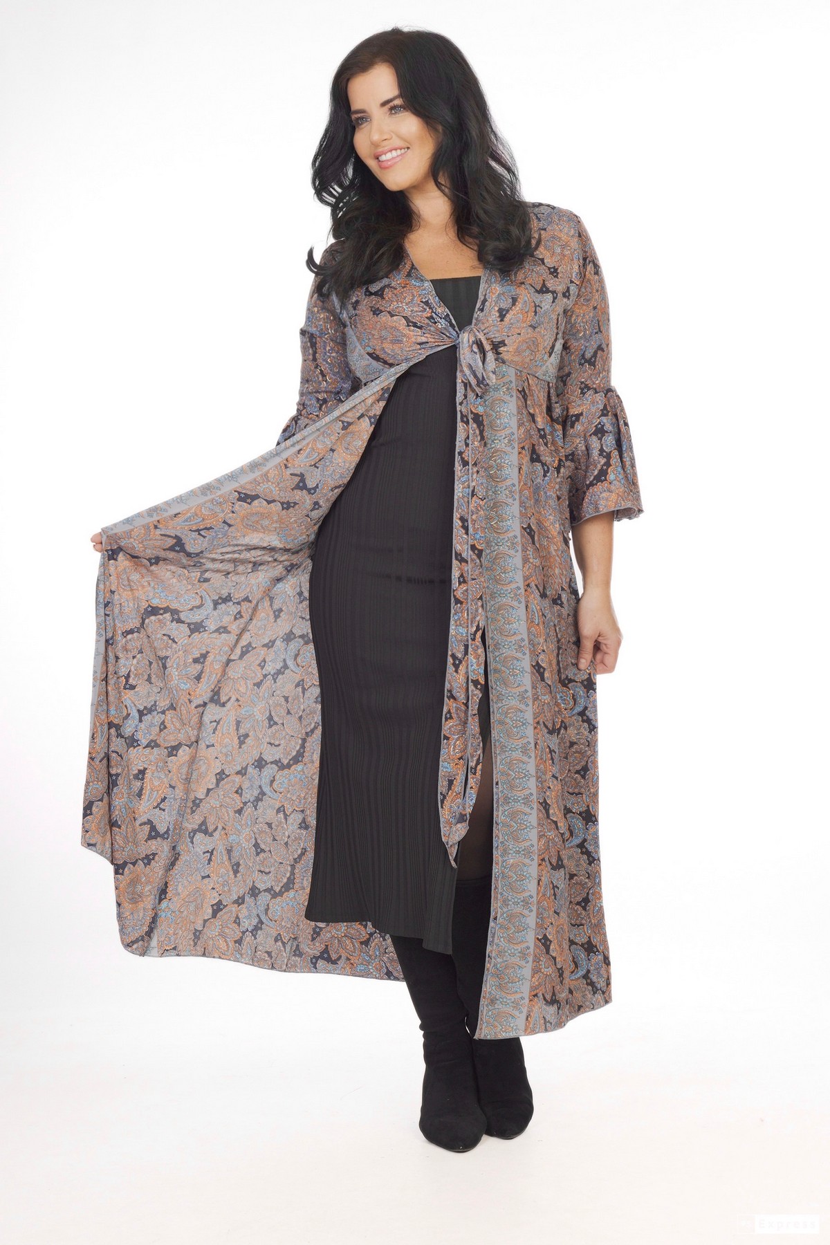 Ombak Designs Long Silk Tp Black/Blue