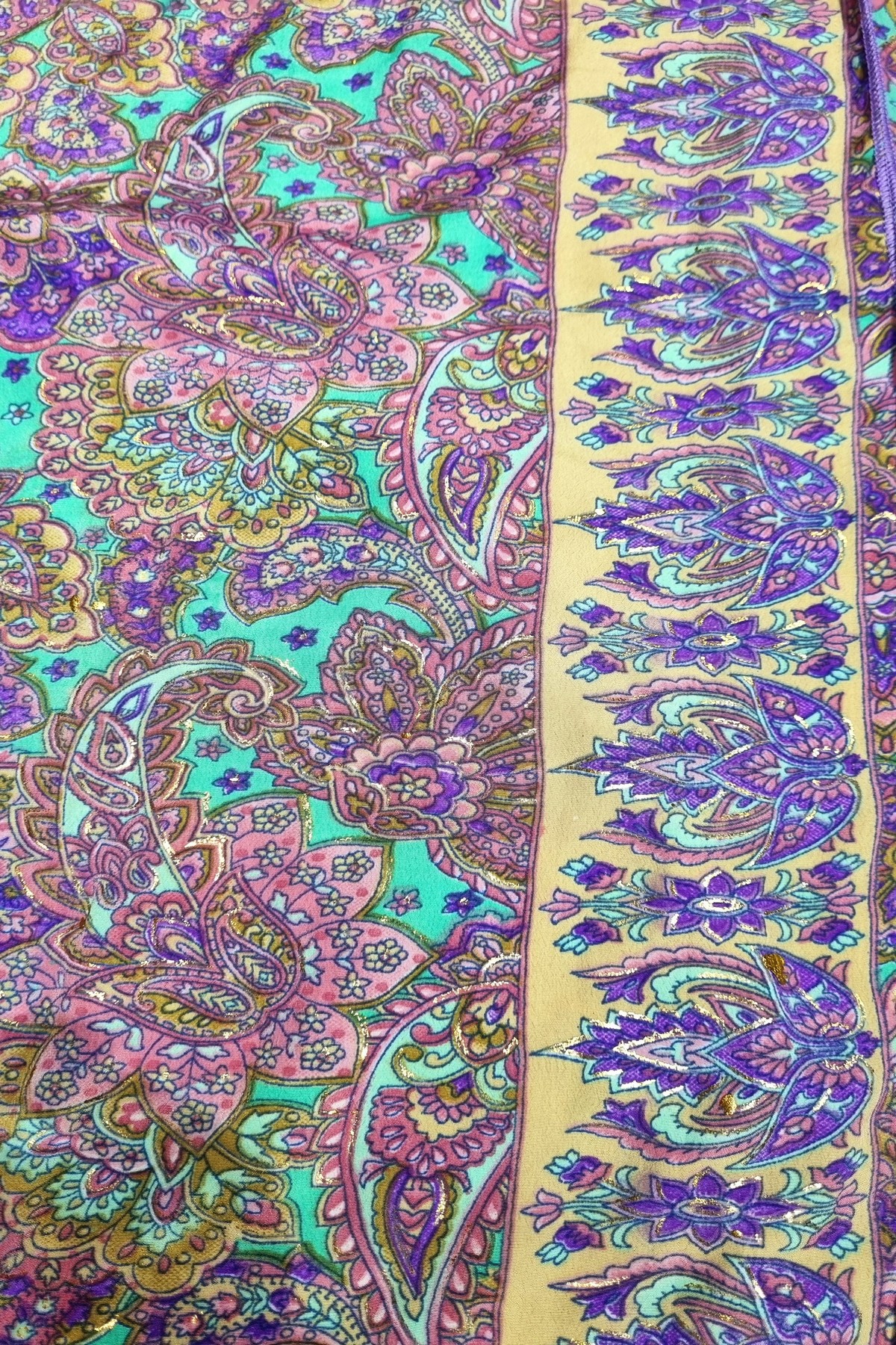 Ombak Designs Long Silk Top Purple