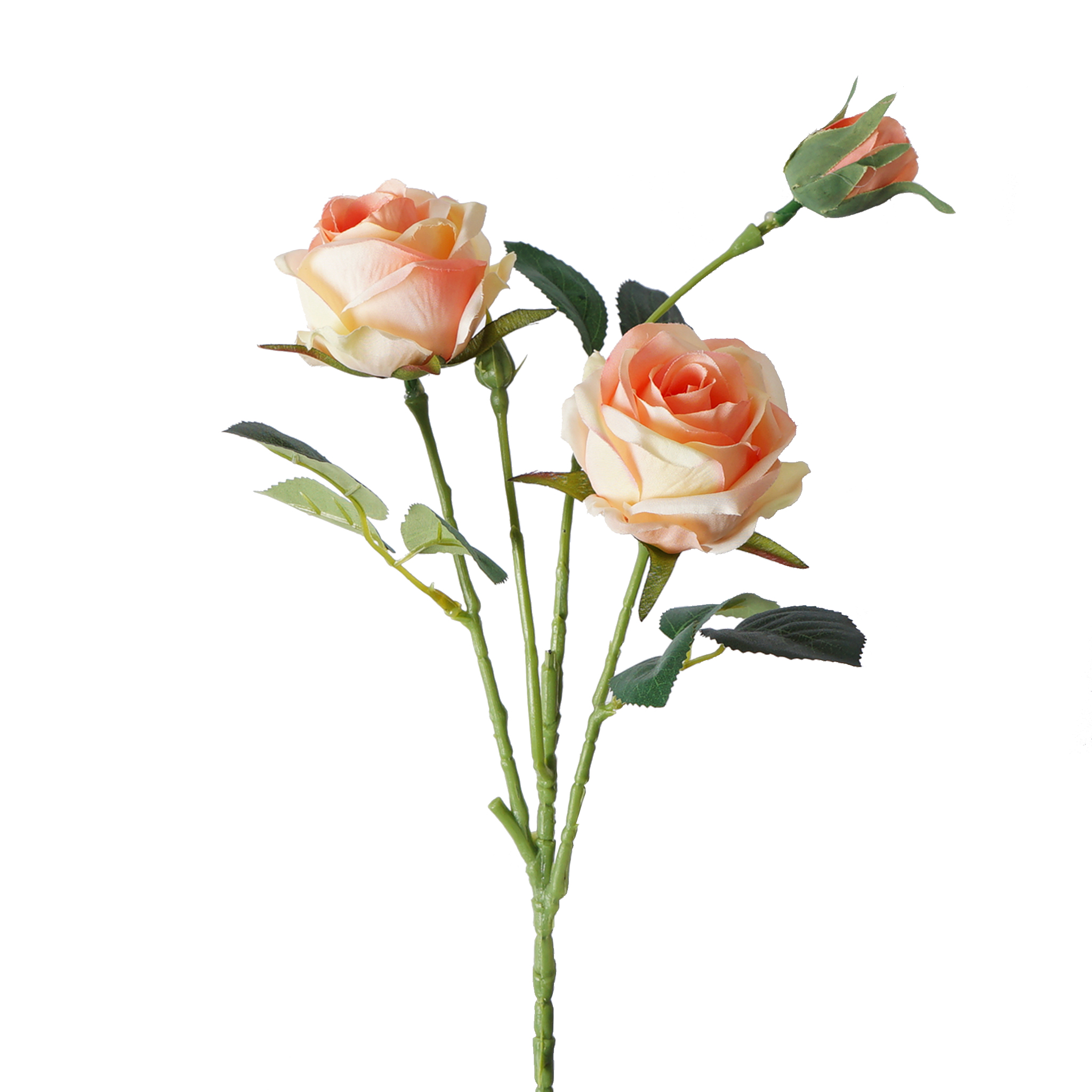 Artificial Bush Rose Spray 3H 52CM