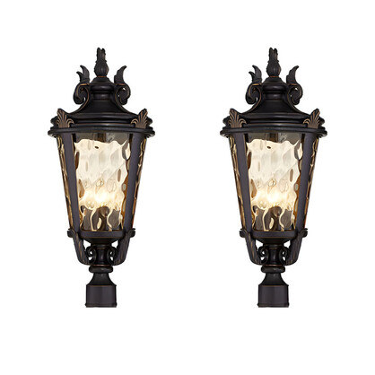 Vintage Lantern 2X 63.5cm Outdoor Post Lantern Light Classic Charm Elegant Patio Antique Inspired Outdoor Lighting
