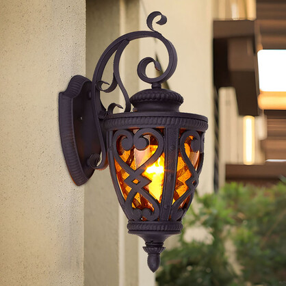 Vintage Lantern 4X 57cm Outdoor Antique Bronze Wall Sconce Classic Rustic Exterior Light Fixture