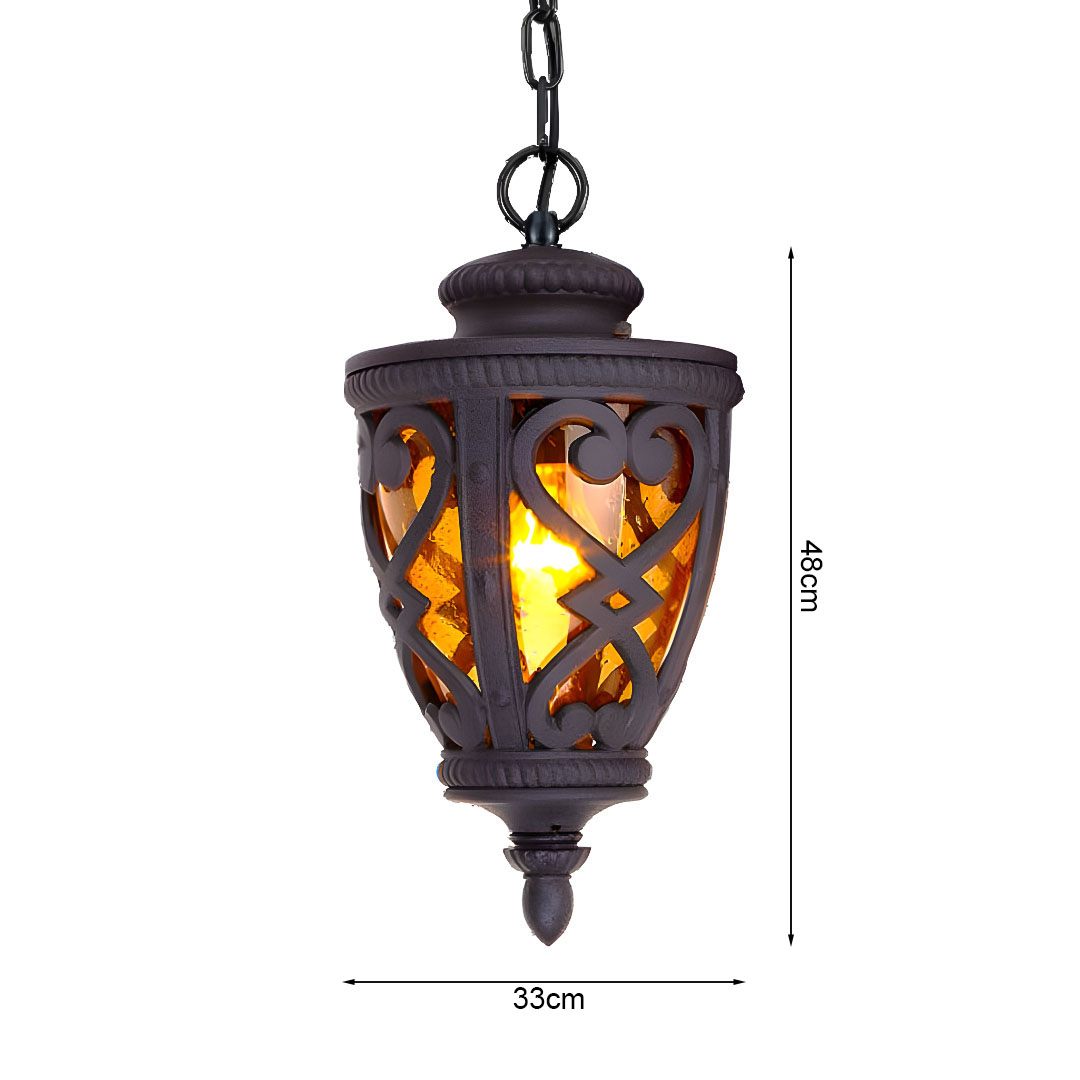 Vintage Lamp 4X 48cm  Aluminum Glass Lantern Chandelier for Home Decor