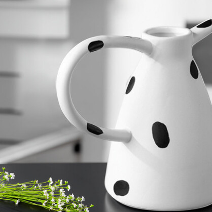 SOGA 2X 23.5x11cm Ornament Vase with Polka Dot Handicraft Decorations in Living Room