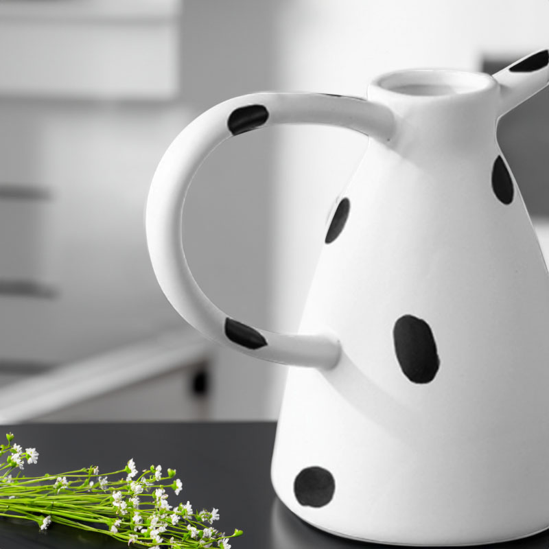 SOGA 2X 23.5x11cm Ornament Vase with Polka Dot Handicraft Decorations in Living Room