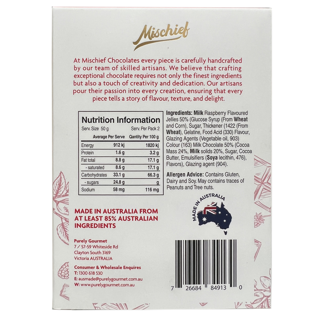 Milk Chocolate Raspberry Jelly 100g