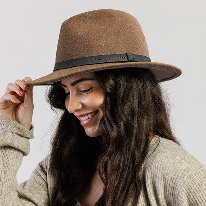 AP023 CHOCOLATE 61CM (XL) - FRAZER CREEK FELT FEDORA