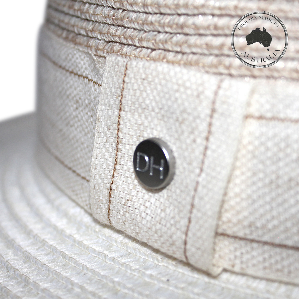 DH013 IVORY/MIX CAMEL 58CM (M) - PARSLEY BAY FLEXIBRAID® FEDORA