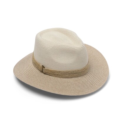 DH013 IVORY/MIX CAMEL 58CM (M) - PARSLEY BAY FLEXIBRAID® FEDORA