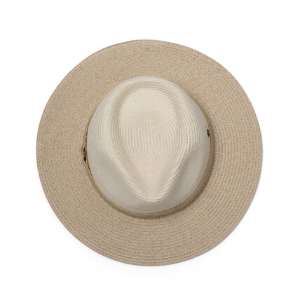 DH013 IVORY/MIX CAMEL 58CM (M) - PARSLEY BAY FLEXIBRAID® FEDORA