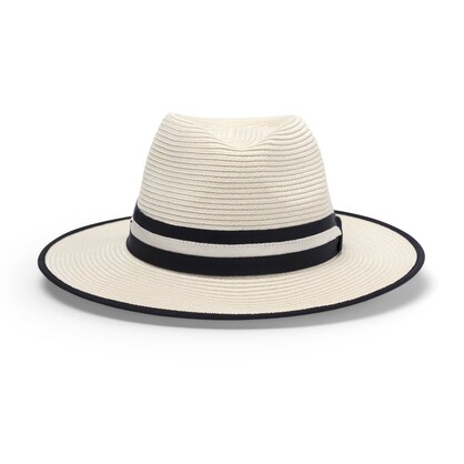 DH024 IVORY/NAVY 60CM (L) - WINDSOR FEDORA