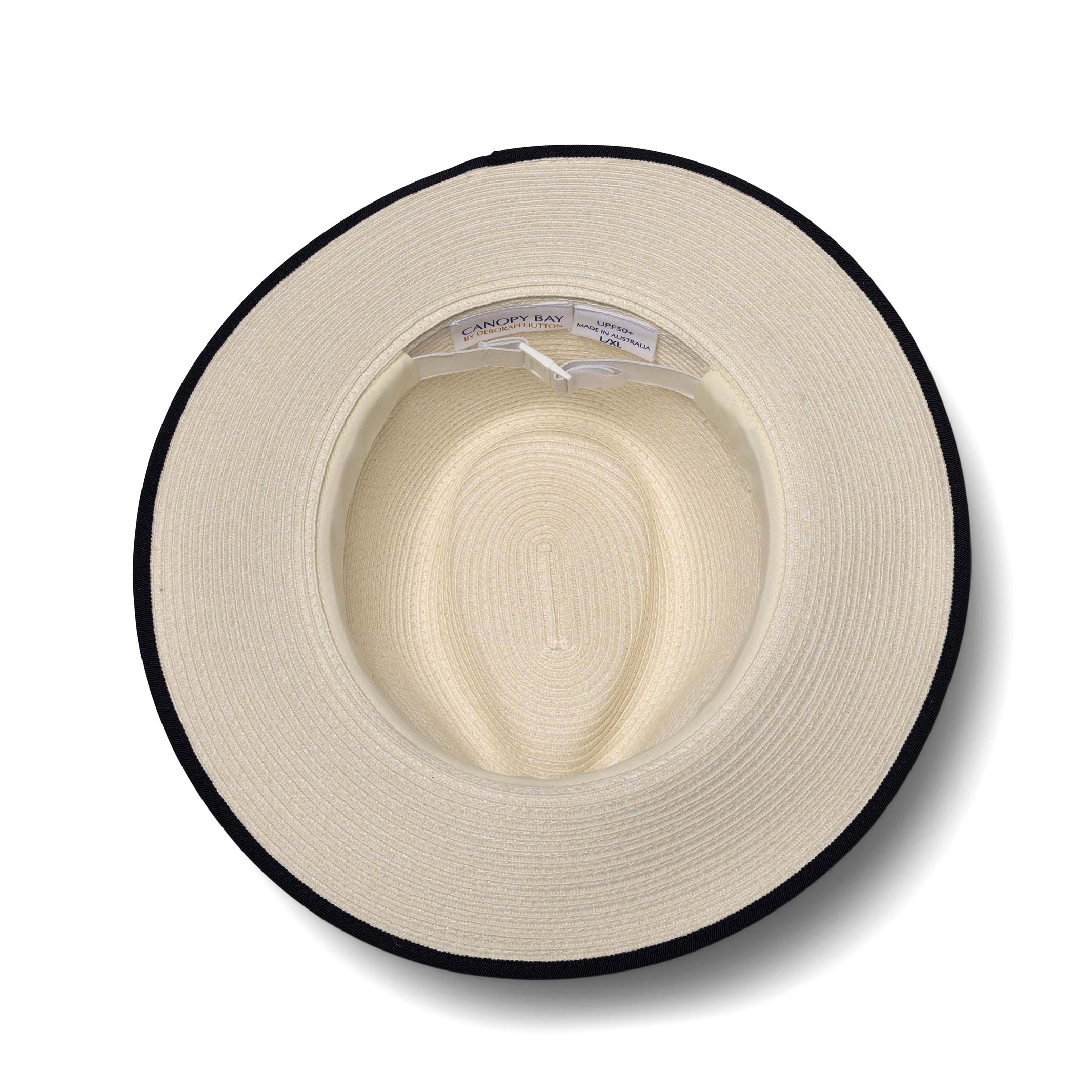 DH024 IVORY/NAVY 60CM (L) - WINDSOR FEDORA