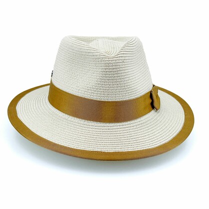 DH070 BEIGE/CARAMEL 60CM (L/XL) - BOSTON FEDORA