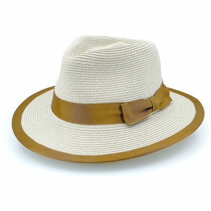 DH070 BEIGE/CARAMEL 60CM (L/XL) - BOSTON FEDORA