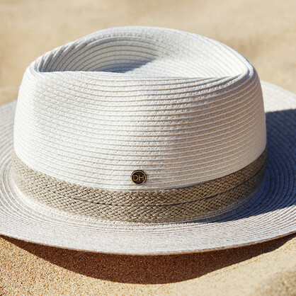 DH013 IVORY/MIX CAMEL 60CM (L) - PARSLEY BAY FLEXIBRAID® FEDORA