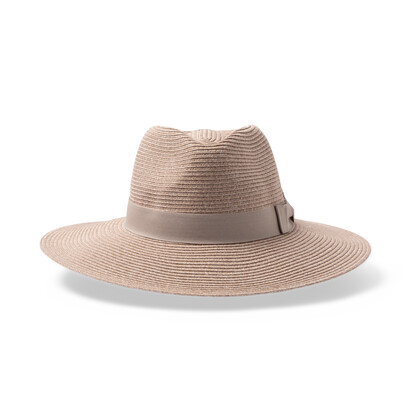 BD496 SANDSTONE 60CM (L/XL) - FIONA FLEXIBRAID® WIDE BRIM FEDORA