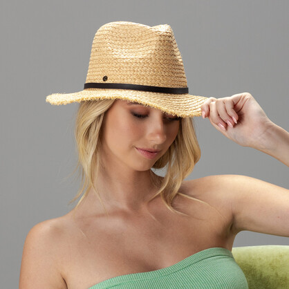 RL776 NATURAL 58CM (M/L) - STELLA RAFFIA FEDORA