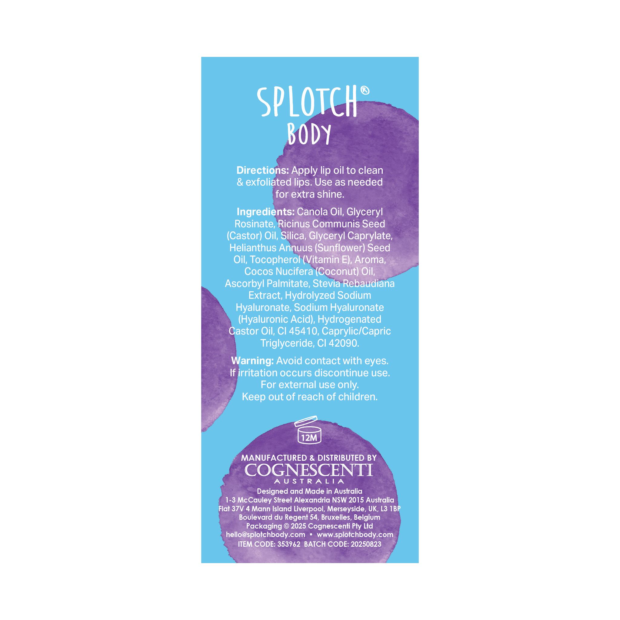 Sploctch Wholesale Splotch Body Coconut & Hyaluronic Lip Smacking…Lip Oil ...