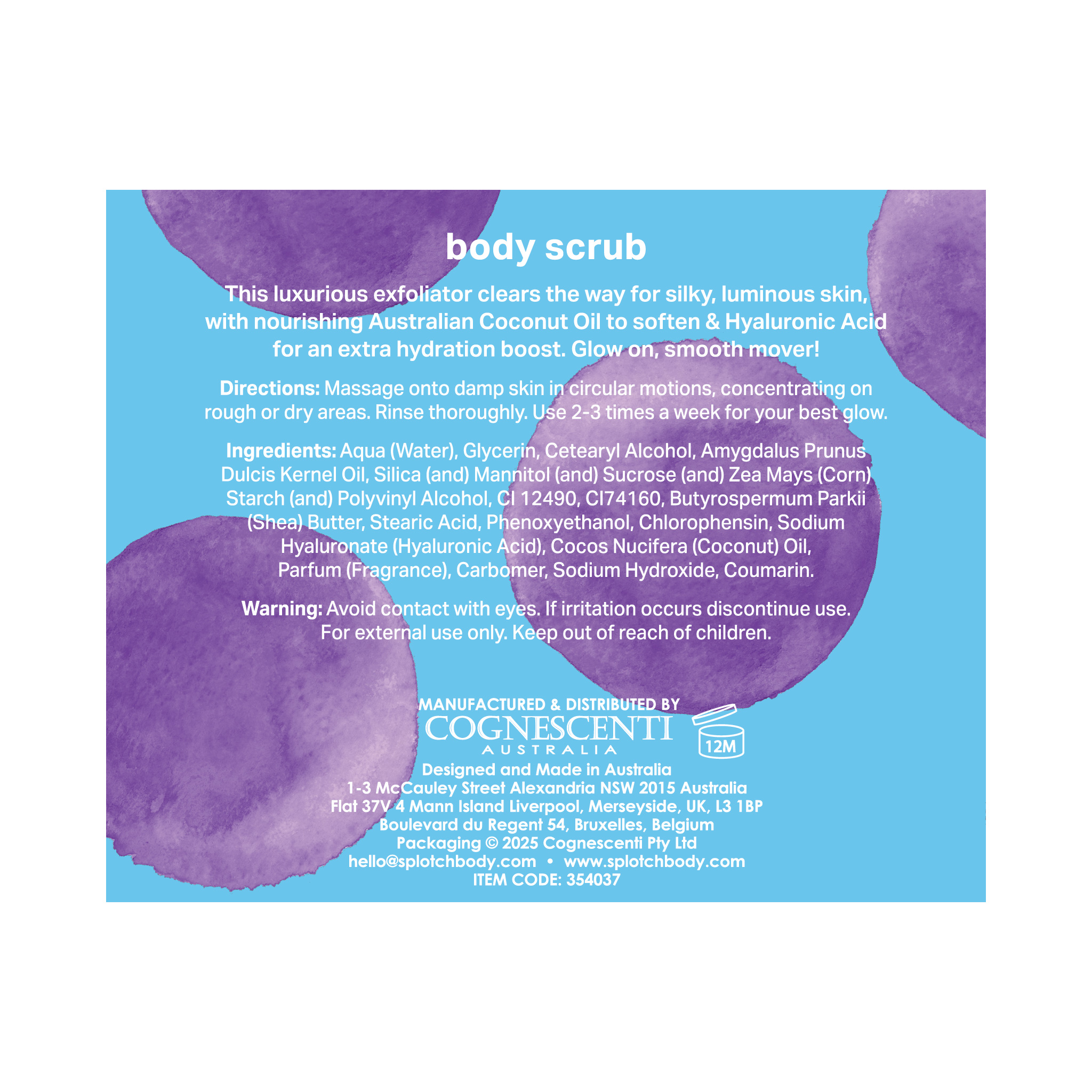 Splotch Body Coconut & Hyaluronic Smooth Moves…Body Scrub