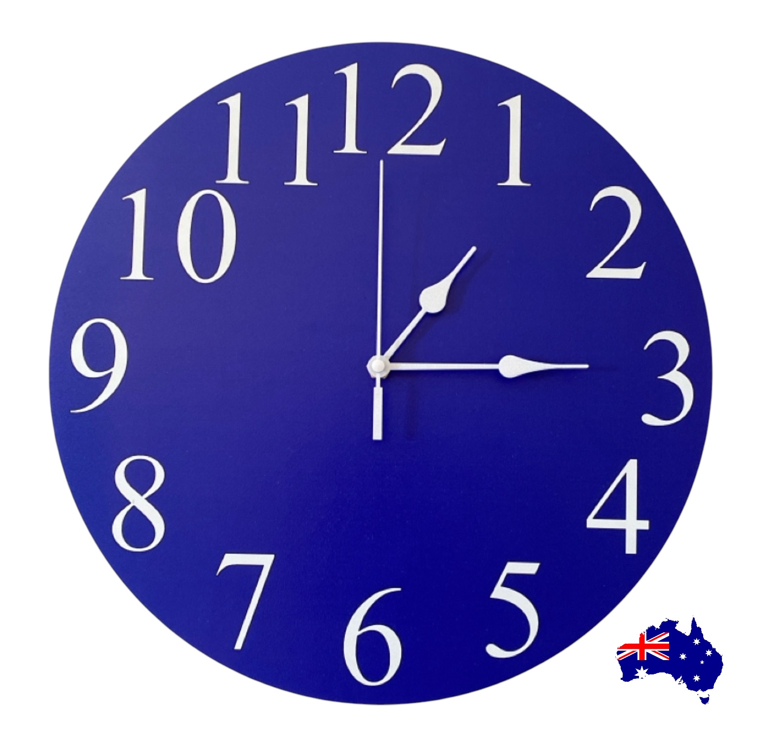 Clock Wall Blue White Aussie Made